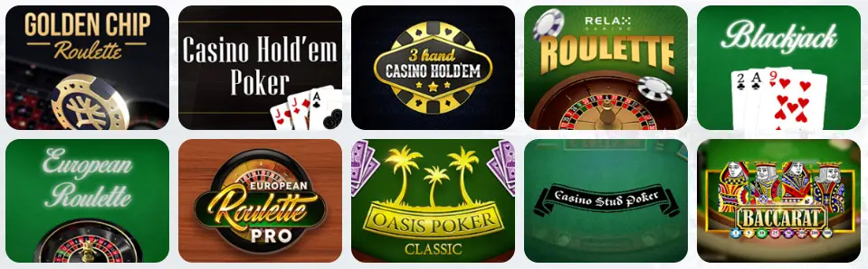 Jeux de table au Space Fortuna Casino