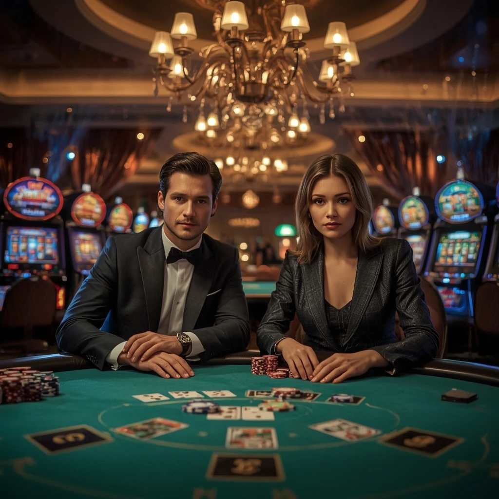 Deux joueurs de poker au Space Fortuna Casino